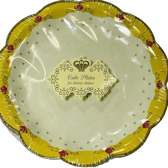 Pretty Tea Party Cake Plates Floral Talking Tables 7 Inch Paper Plates 12 Pack - Picture 3 of 10